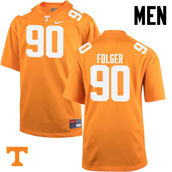 Men #90 Charles Folger Tennessee Volunteers College Football Jerseys-Orange